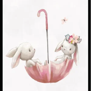 Barntavla - Rabbits & Umbrella