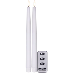 LED Antikljus 2-Pack Vit Flamme Slim