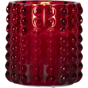 LED Ljus Rött Glas Flamme Dotty