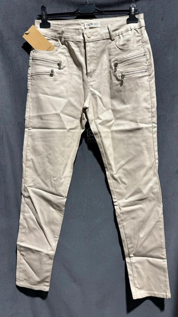 Byxa Beige med Zip - Bild 2