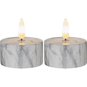 LED Värmeljus 2-Pack Flamme Marble