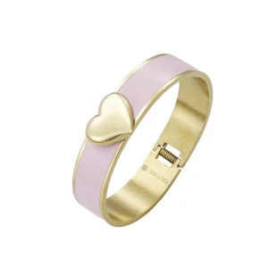 Heart Enamel Bracelet Lt.pink/gold