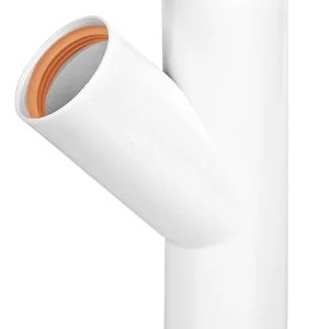 Grenrör falu 40 x 45° 3 muff, vit