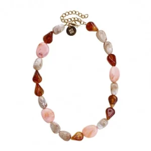 Prisma Resin Necklace Pink/brown