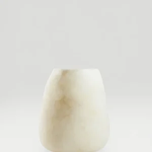 AURA- ljuslykta i alabaster, vit, small