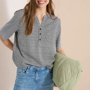 TOS Printed Stripe Blouse