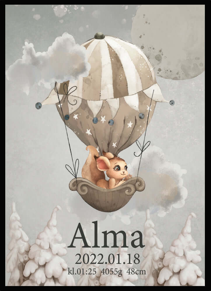 Namntavla Flying an air balloon - Bild 2
