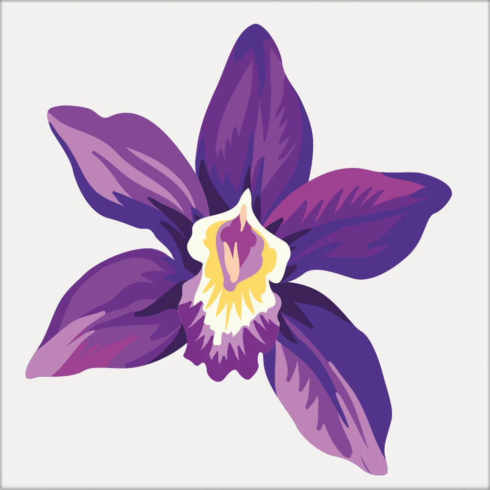 Kakeldekor tropical lila blomma - Bild 3
