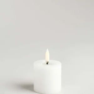 LED-blockljus med smält stearinlook - Smooth 5x4,5cm