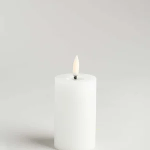 LED-blockljus med smält stearinlook - Smooth 5x7,5cm