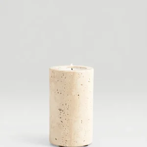 Noa - ljuslykta i brun marmor - L